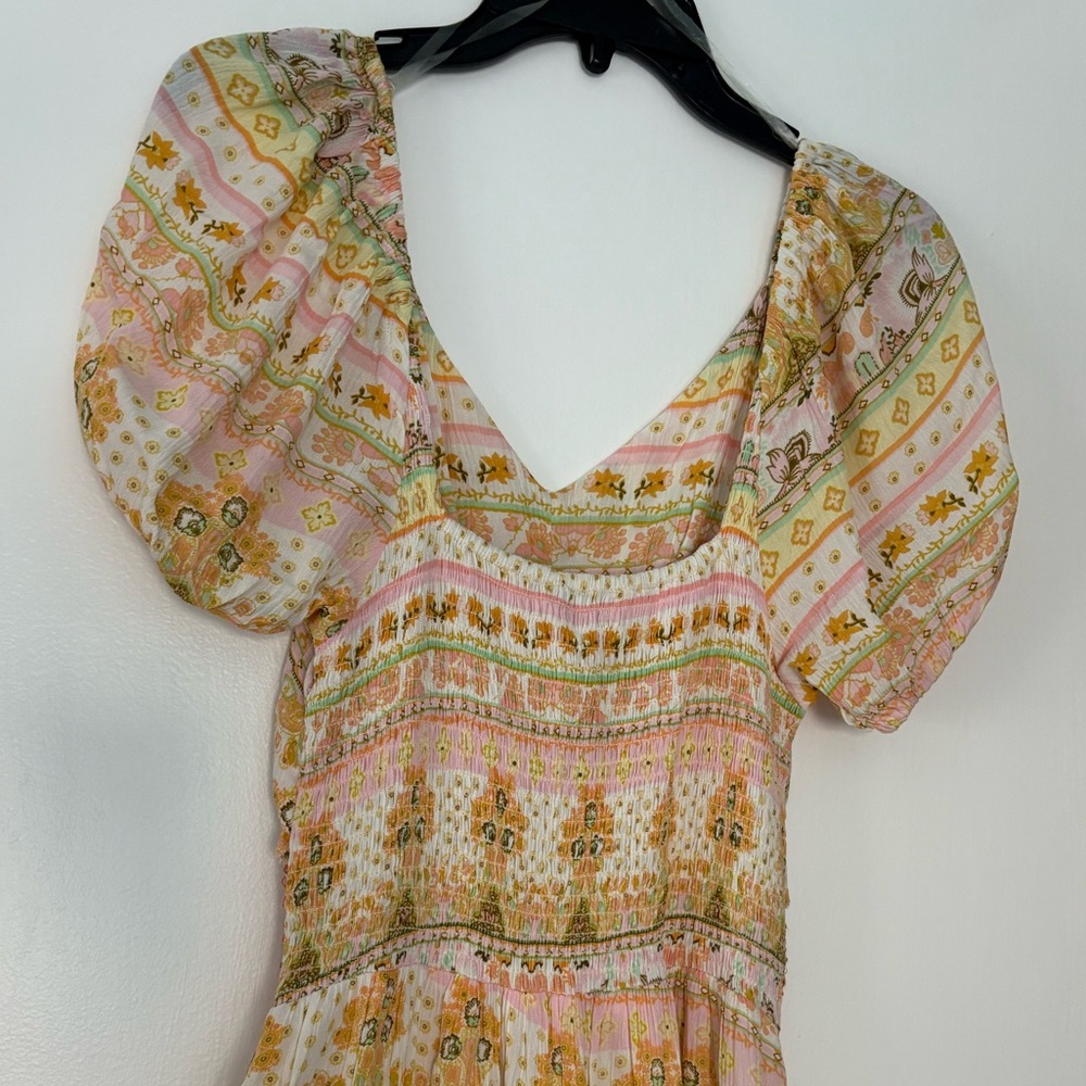 Floral Bohemian A-Line Maxi Dress w/ pockets - Picture 8 of 9